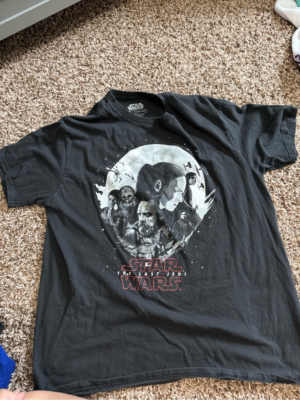 Star Wars Black Short Sleeve Graphic Tee with Red Logo